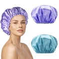 thumbnail image 1 of 2 piezas Gorros de ducha reutilizables para mujer Gorro de ducha grande impermeable, Gorros para el cabello Gorro de ducha de doble capa para mujer Protección del cabello, 1 of 5