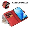 thumbnail image 3 of Dteck OnePlus Nord N200 5G Case, Heavy Duty 15 Card Slots Large Capacity Zipper Pocket 2 in 1 Wallet Phone Case for OnePlus Nord N200 5G, Red, 3 of 6