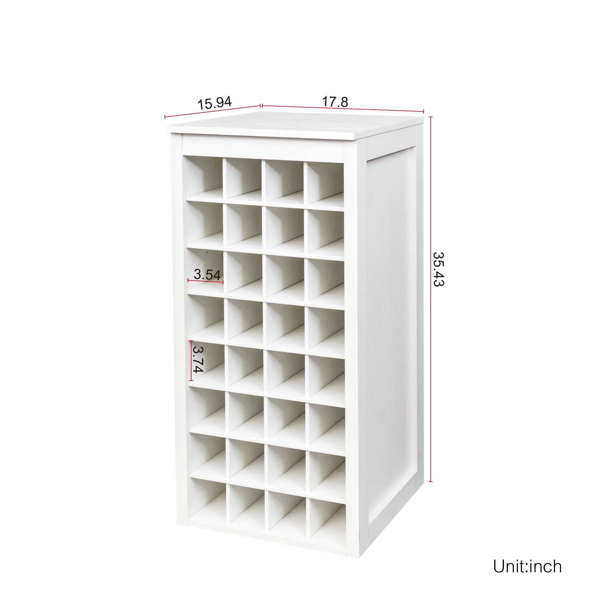 Wine Bar Cabinet with 32 Bottle Storage, Modular Buffet Cabinet or Wine Storage for Dining Room, Brown Walnut Finish, Simple Straight Line Design