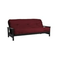 DHP Nadine Black Metal Futon Frame with Coil Full Futon Mattress, Multiple Colors and Sizes