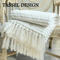thumbnail image 5 of Wehilion Chunky Knit Blanket Throw, Hand Knit Chenille Throw Blanket for Sofa & Home Decor, Knitted Throw Blankets with Tassels Perfect House Warming Gift, Cozy Soft Lightweight for All Season, 5 of 7