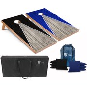 Tailgating Pros Pyramid Cornhole Board Set w/ Bean Bags and Carrying Case - 4'x2' Regulation Corn Hole Toss Game - Optional LED Lights