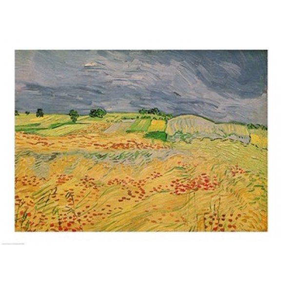 Plain at Auvers 1890 Canvas Art - Vincent Van Gogh (36 x 24)