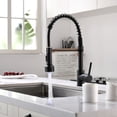 thumbnail image 3 of Kitchen Faucet with Sprayer, Modern Single Handle Pull Down Sprayer Spring Matte Black Kitchen Sink Faucet with LED Light, 3 of 6