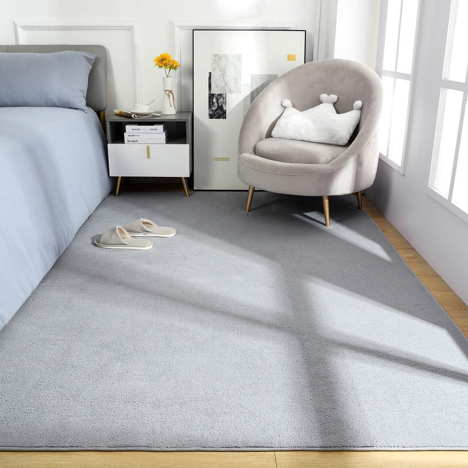Lochas Soft Modern Area Rug Boho Rugs for Bedroom Living Room Nursery Modern Home Decor Carpet,4'x6',Gray