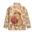 thumbnail image 5 of Uorisanigo Girls Sweatshirts Soft Long Sleeve Pullover Crop Tops Oversized School Watermelon Capybara Quarter-Zip Jacket Shirts Fall Trendy Clothes Cropped Pullover Hoodies, 5 of 7