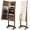 Walnut, variant on Giantex Full Length Dressing Mirror Jewelry Cabinet, Large Capacity Freestanding Lockable Jewelry Armoire, Walnut