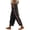 Black, variant on Plus Size Pants for Women with Side Pockets High Waisted Elastic Waist Casual Plus Size Pants with Side Floral Embroidery