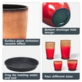 thumbnail image 3 of FIASON 4 Pack Tall Planters 24/21/12/10 Inch, Sunset Red Gradient Speckled Faux Ceramic Plant Pots with Drainage Hole, Mesh Filter & Saucers, Indoor Outdoor Flower Pots for Patio Porch, 3 of 7
