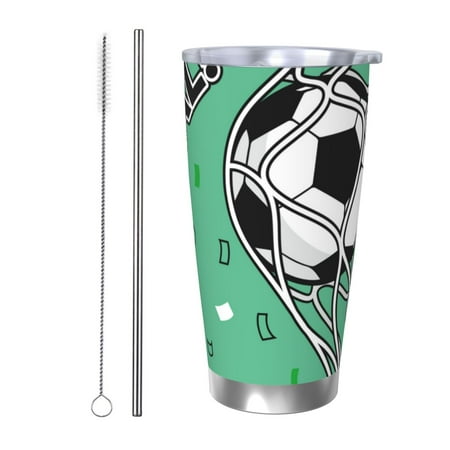 

Junzan BALL INSIDE THE NET GOAL for 20oz Stainless Steel Insulated Car Cup with Spillproof Lid - Insulated Coffee Mug Thermal Cup-Straw Two-piece Set