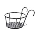 thumbnail image 2 of 1 Pack Hanging Railing Planters Outdoor Balcony Hanging Planters Iron Art Hanging Baskets Pot Stand Plant Holders for Porch Railing, Deck, Fence,Patio,Ledge 8.3"X4.7" !Black, 2 of 5