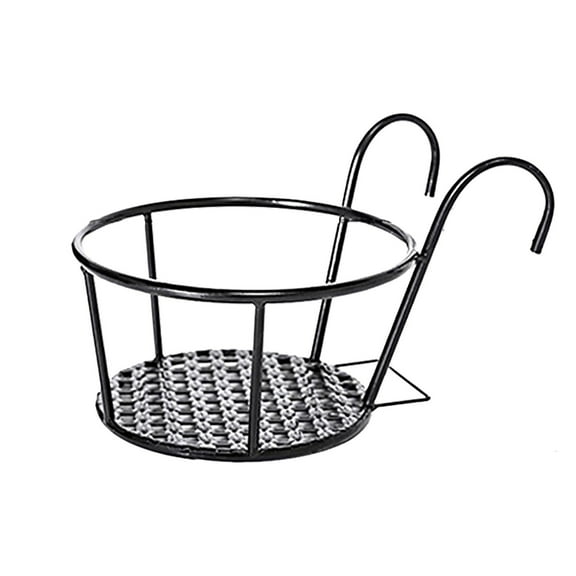 Jierger Hanging 𝒓𝒂𝒊𝒍𝒊𝒏𝒈 𝒑𝒍𝒂𝒏𝒕𝒆𝒓𝒔 Flower Pot Flower Pot Holder Hanger Potted Rack Over The Rail Fence Pots Stand for Balcony Porch Fence