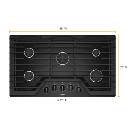 Whirlpool - 36" Gas Cooktop - Black