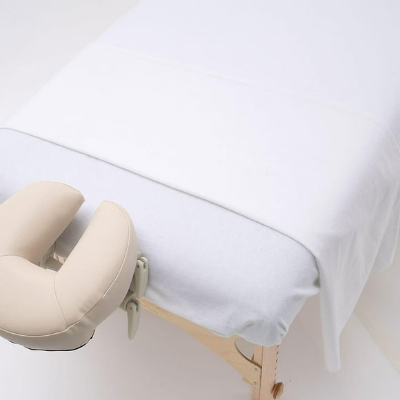 Massage Bed Flat Sheets - Flannel (6 Pack) 100% Cotton 180 GSM - White