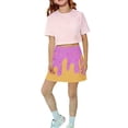 thumbnail image 4 of CPNG Girls Skorts Loose Athletic Skirts with Shorts Little Girl Casual Icecream Print High Waisted Stretchy Sporty Skorts, 4 of 7