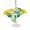 Yellow, variant on Outdoor Tablecloth with Umbrella Hole for Patio/Picnic/Party/Camping, Summer Lemon Waterproof Table Cloth Square Cover Washable, Botanical Fruit Leaves Yellow Green Striped (54"x 54")