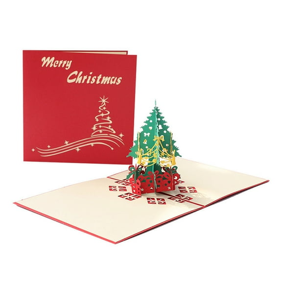 XMMSWDLA 3D Pop Up Christmas Tree Greeting Cards - Handmade Laser Cut Card with Envelope, Life-Sized 3D Winter Holiday Card for Xmas & New Year, Perfect Gift for Family & Friends