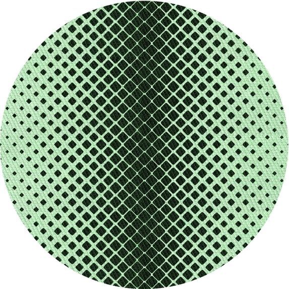 Ahgly Company Machine Washable Indoor Round Transitional Dark Forest Green Area Rugs, 5' Round