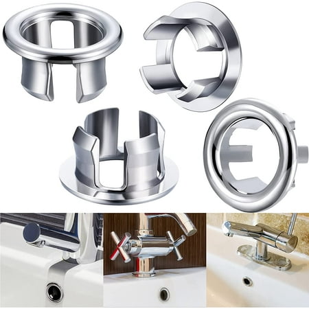 

Sink Overflow Ring Round Sink Hole Overflow Cover Basin Trim Overflow Drain Plug Cover Insert Hole Replacement Parts 4 Pieces