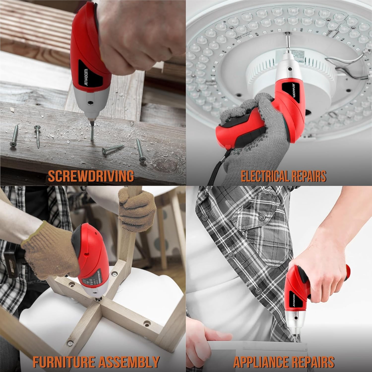 General 19pc 3.6V USB Small Power Screwdriver & Home DIY Tool Kit Set. Cordless & Rechargeable Electric Screwdriver and Compact Hand Tool Box Set,Red