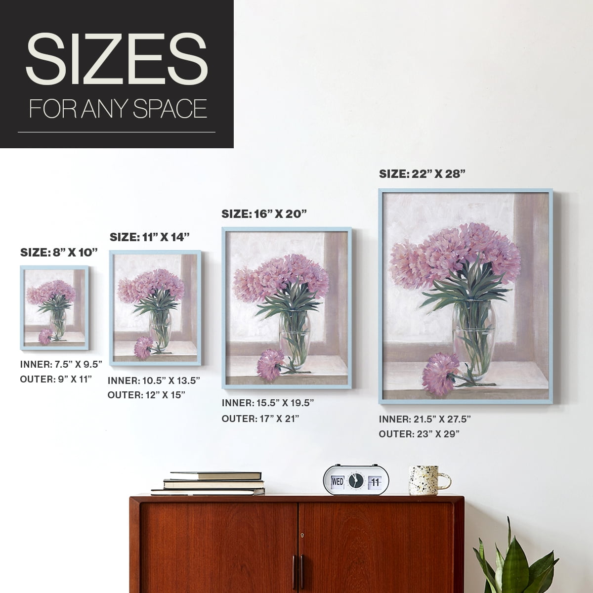 Windowsill Floral I Framed Print - Solid Wood in Single Picture Frame Solid Wood 2 Framed Print