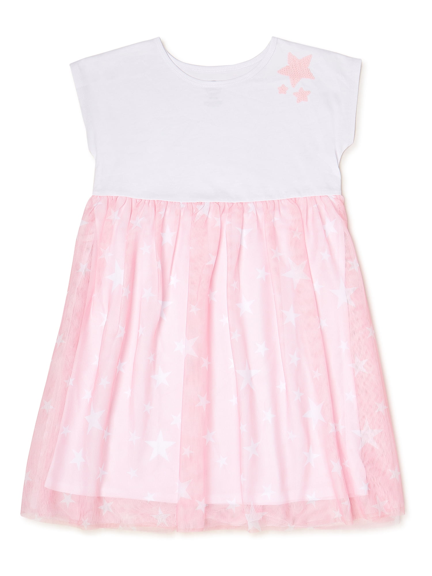 Wonder Nation Girls Short Sleeve Tulle Skirt Tutu Dress 2 Pack Sizes 4 18 Plus Walmart Com