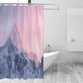thumbnail image 2 of Shower Curtains Pink Glowing Mountain Curtain, Waterproof Fabric Shower Curtains for Bathroom Set with 12 Hooks, 66” x 72” Home Decor, 2 of 6