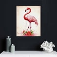 thumbnail image 5 of COMIO  Flamingo Canvas Wall Art for Living Room Pink Wall Prints Love Artwork for Wall Romantic Flamingo Painting Wall Decor Framed Ready to Hang, 5 of 5