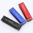 thumbnail image 3 of 10 Hole Plastic Harmonica Music Instrument for Beginner Students Kids Gift (Red), 3 of 9