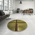thumbnail image 4 of Ahgly Company Machine Washable Indoor Square Transitional Dark Golden Rod Brown Area Rugs, 7' Square, 4 of 7
