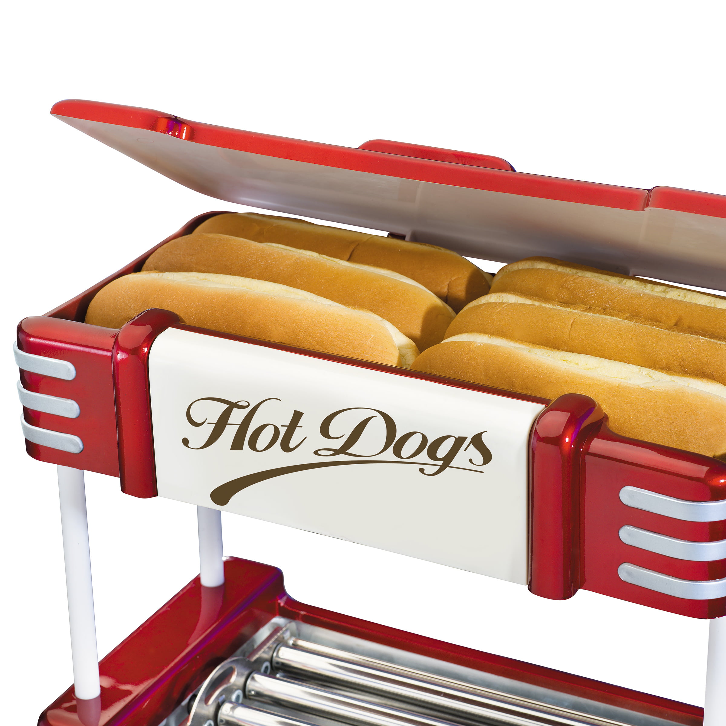 Hot Dog Roller Bun Warmer Adjustable Heat Machine Cooker Grill Retro Taquitos 