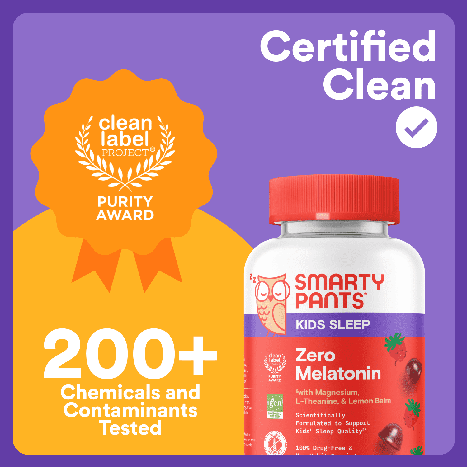 SmartyPants Kids Sleep with Zero Melatonin Gummies, 60 Ct