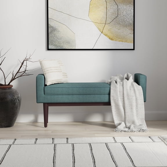 Simpli Home Scott 46W Ottoman Bench with Armrest