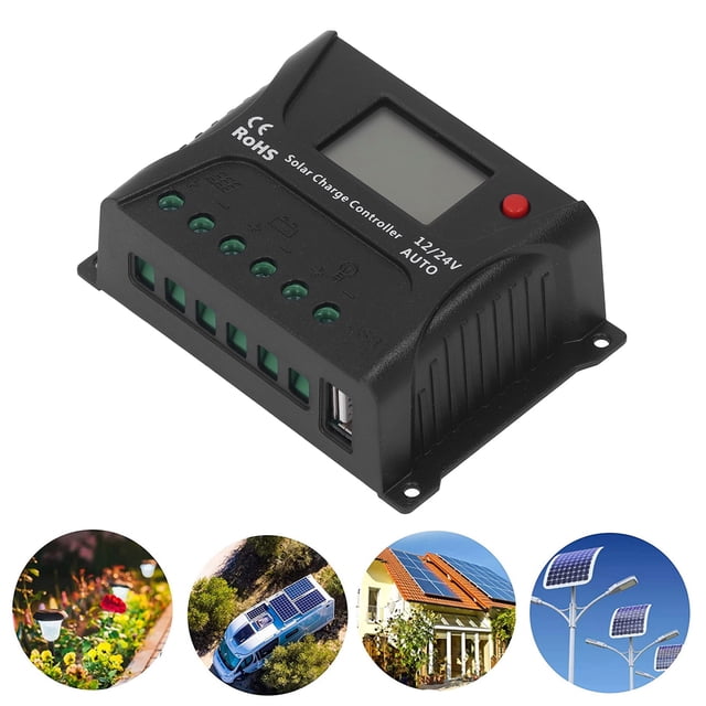 Controlador Solar, PWM Control 10a Compensacia de Temperatura Buena Protección Regulador de Paneles Solares Con USB Para Descargar