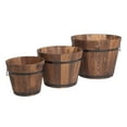 thumbnail image 7 of Winado Wooden Bucket Barrel Planters Flower Pots for Plants Outdoor Indoor Decor Set of 3, 7 of 7