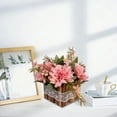 thumbnail image 5 of ToyKingdee Flower Arrangement Artificial Flowers in Pot - Fake Flowers Roses Peonies Hydrangeas in Wooden Vase Potted Artificial Flower Centerpieces for Table Decor, 5 of 6