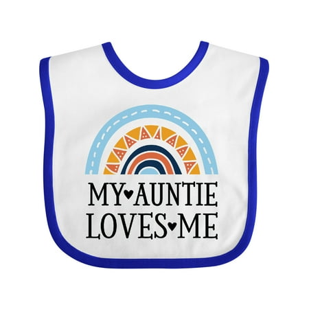 

Inktastic My Auntie Loves Me Rainbow for Nephew Gift Baby Boy or Baby Girl Bib