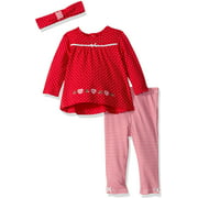 Little Me Baby Girl's Holiday Cotton Shirt, Red, 3 Months