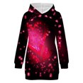 thumbnail image 3 of Vestido suelto de manga larga con capucha y bolsillo con estampado de corazón para mujer a la moda Pompotops  hdfakjf2280, 3 of 4