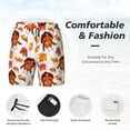 thumbnail image 3 of Fotbe Thanksgiving Turkey Leaves Traje de Baño para Hombre – Shorts de Natación de Secado Rápido con Forro y Bolsillos-Small, 3 of 6
