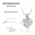 thumbnail image 2 of Heart with Pigeon Necklace that Opens inside Cremation Jewelry for Ashes Holder Pendent for Ashes and Chain Urn Necklace for Ashes of Loved One, 2 of 5