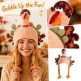 thumbnail image 5 of Voska Thanksgiving Turkey Plush Costume Hat for Men and Women Funny Holiday Party Novelty Headwear Soft Warm Fall Winter B One Size, 5 of 6