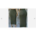 thumbnail image 3 of Women Pencil Skirt, Solid Color Elastic Waist Band Maxi High Waist Slim Skirts, 3 of 4