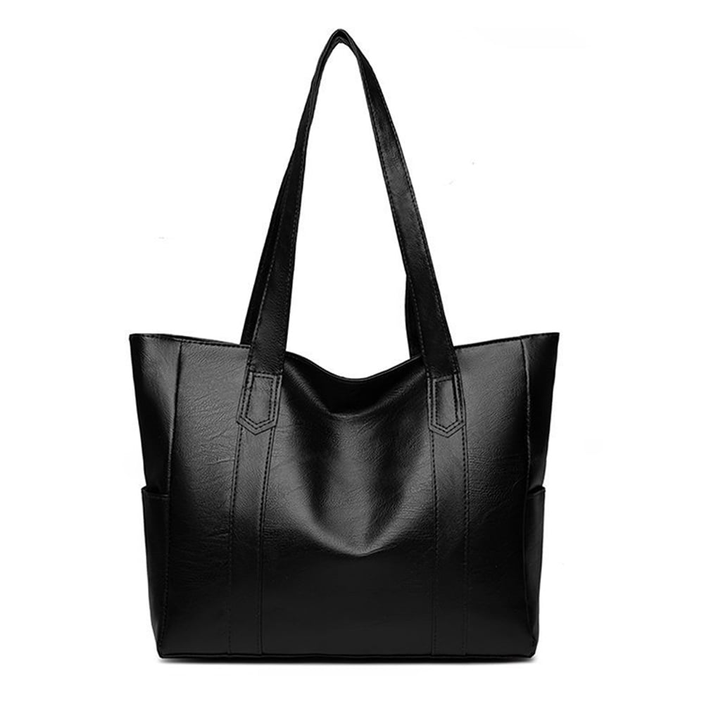 Women Tote Bags Top Handle Satchel Handbags PU Faux Leather Shoulder Purse,black,black，G79945