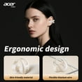 thumbnail image 4 of Acer Bluetooth 5.4 Open Ear Clip-On Earbuds - HiFi Stereo, Type-C Fast Charge, Ultra-Long Standby - Wireless Headphones for Workout & Running, Beige, 4 of 11