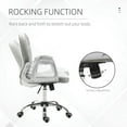 thumbnail image 4 of Barara King Computer Task Chair,Velvet Home Office Chair, Button Tufted Desk Chair With Padded Armrests, Height And Swivel Wheels, Gray, 4 of 7