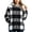 A17-NSLGXD Gray Tops for Women, variant on Womens Buffalo Plaid Hooded Fleece Jackets Full Zip Long Sleeve Sherpa Winter Coats with Pockets S-2XL