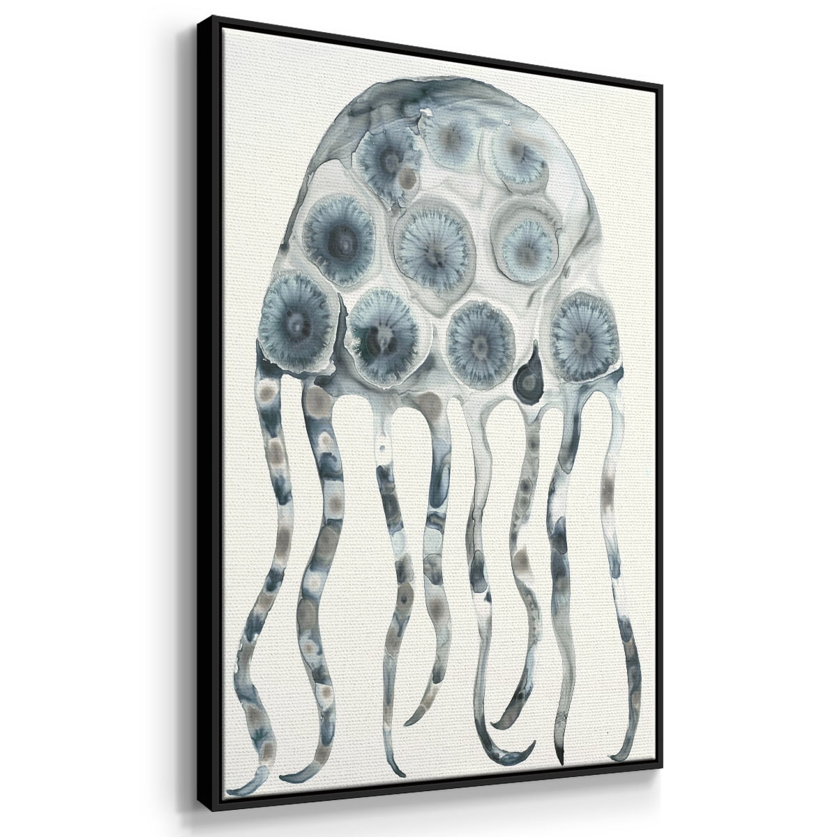 Silver Jelly Framed Premium Gallery Wrapped Canvas - Ready to Hang - 25 x 37 - Black Floating Frame