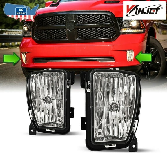 For 2013 2014 2015 2016 2017 2018 Dodge Ram 1500 Fog Lights Front Bumper Lamps