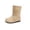 Beige, variant on Bilqis Fashion Mid Calf Snow Boots for Girls Solid Plain Decor‑free Thin Fleece Lined Suede Upper Ankle Boot Round Toe Flat Sole Footwear Weekend Leisure Fall Winter Shoes Beige,12.5 Little Kids